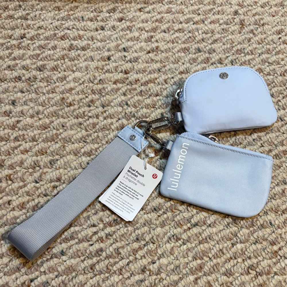Lululemon Windmill and White Dual Pouch Wristlet